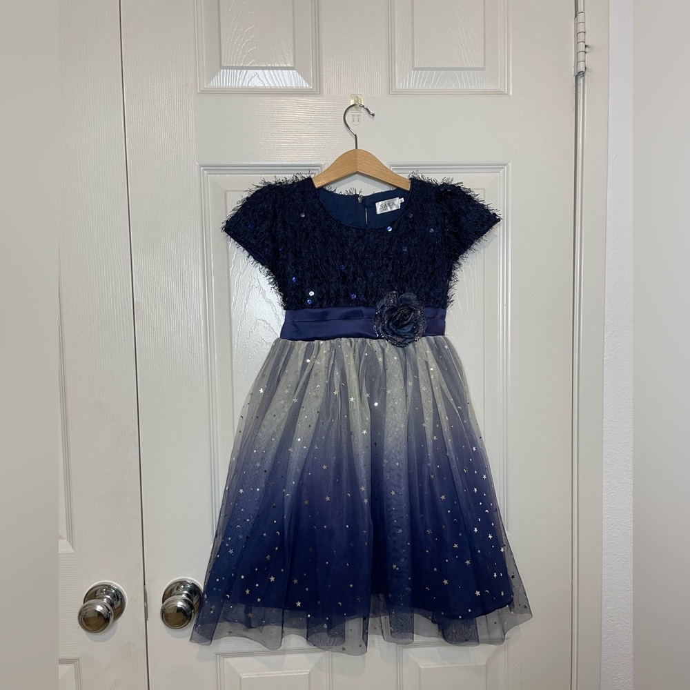 Girls occasion dress navy sz 7